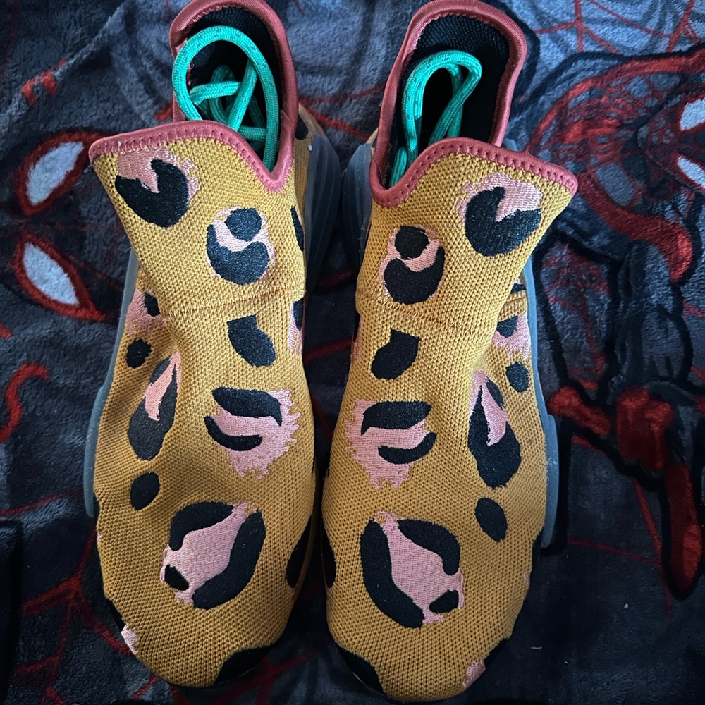 Leopard Print Adidas NMD Sneakers with Pink and Black Accents